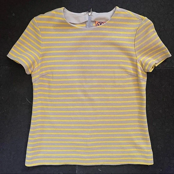 Tory Burch grey and marigold striped blouse - Picture 10 of 16